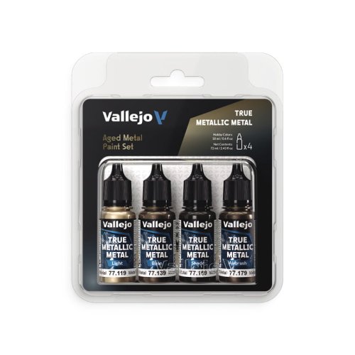 Przejdź do produktu Vallejo 77258 - Zestaw farb akrylowych True Metallic Aged Metal
