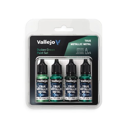 Przejdź do produktu Vallejo 77257 - Zestaw farb akrylowych True Metallic Dusken Green