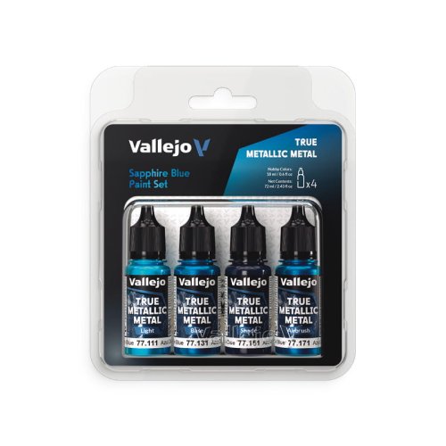 Przejdź do produktu Vallejo 77256 - Zestaw farb akrylowych True Metallic Sapphire Blue