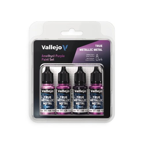 Przejdź do produktu Vallejo 77255 - Zestaw farb akrylowych True Metallic Amethyst Purple