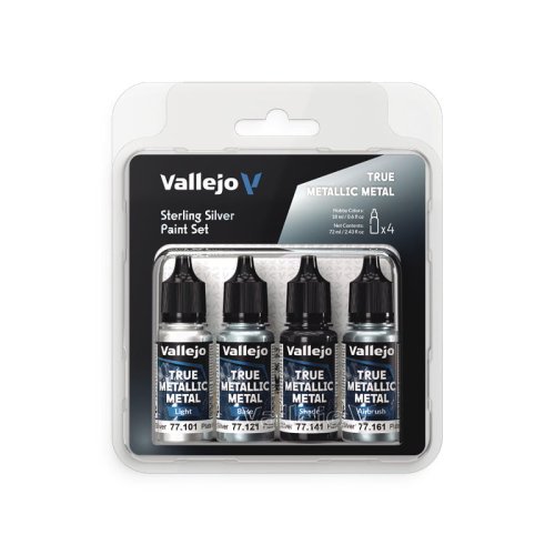 Przejdź do produktu Vallejo 77251 - Zestaw farb akrylowych True Metallic Sterling Silver