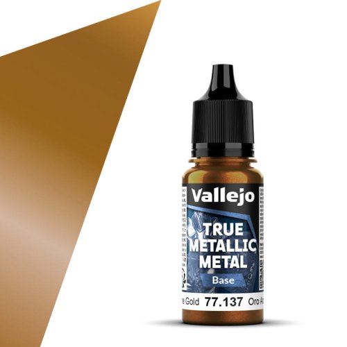 Przejdź do produktu Vallejo 77137 - Farba akrylowa True Metallic Metal 137 Arcane Gold Base 18 ml