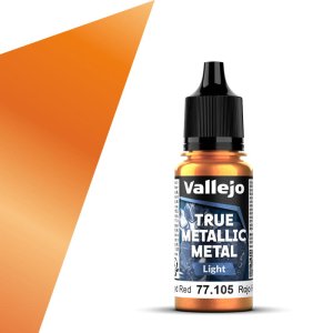 Vallejo 77105 - Farba akrylowa True Metallic Metal 105 Forged Red Light 18 ml
