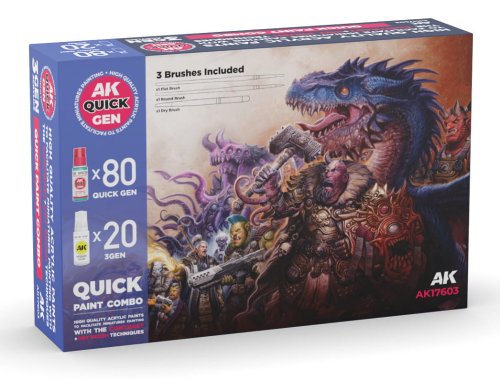 Przejdź do produktu AK Interactive 17603 - Zestaw farb Quick & 3Gen Paint Combo Set 100 kolorów + pędzle