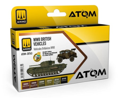 Przejdź do produktu Ammo Mig 20763 - Zestaw farb Atom WWII British Vehicles