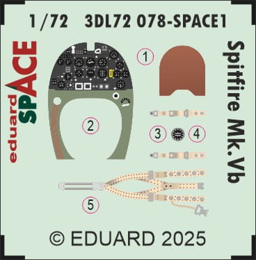 Przejdź do produktu Eduard 3DL72078 - 1:72 Spitfire Mk.Vb Space 3D Decals