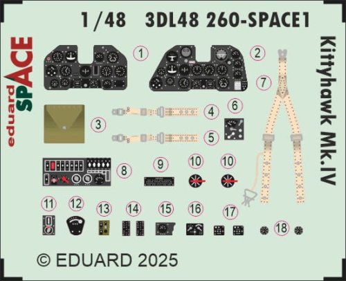 Przejdź do produktu Eduard 3DL48260 - 1:48 Kittyhawk Mk.IV Space 3D Decals