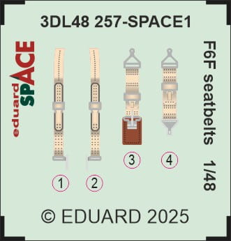 Przejdź do produktu Eduard 3DL48257 - 1:48 F6F seatbelts Space 3D Decals