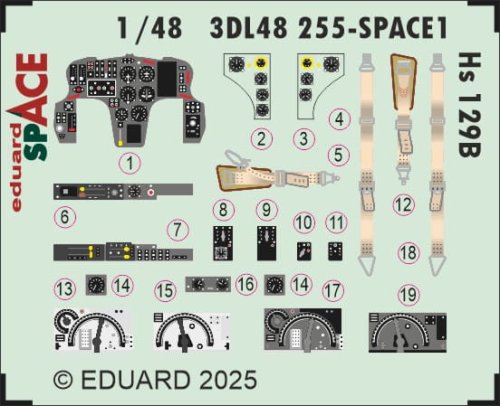 Przejdź do produktu Eduard 3DL48255 - 1:48 Hs 129B Space 3D Decals