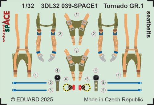 Przejdź do produktu Eduard 3DL32039 - 1:32 Tornado GR.1 seatbelts Space 3D Decals