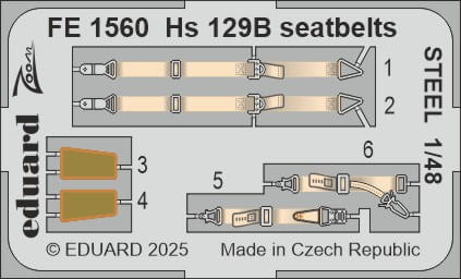 Przejdź do produktu Eduard FE1560 - 1:48 Hs 129B seatbelts - Steel