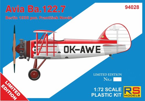 Przejdź do produktu RS Models 94028 - 1:72 Avia Ba. 122.7 Berlin 1936 František Novák