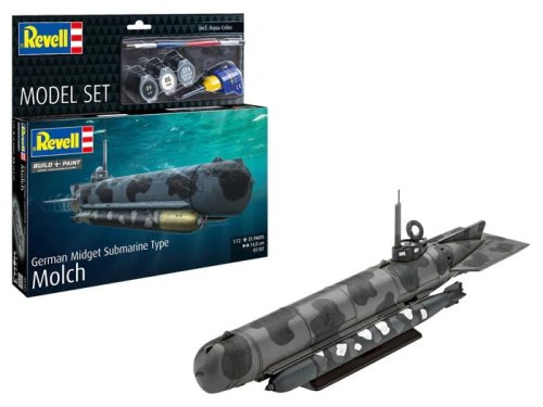 Przejdź do produktu Revell 65187 - 1:72 German Midget Submarine Molch model z farbami
