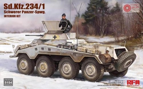 Przejdź do produktu Rye Field Model 5154 - 1:35 Sd.Kfz. 234/1 Schwerer Panzer-Spwg with Interior