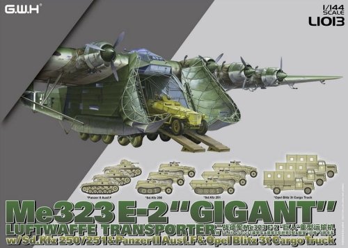 Przejdź do produktu Great Wall Hobby 1013 - 1:144 Me 323 E-2 Gigant w/Sd.Kfz. 250/251 & Panzer II Ausf. F & Opel Blitz 3t Cargo Truck