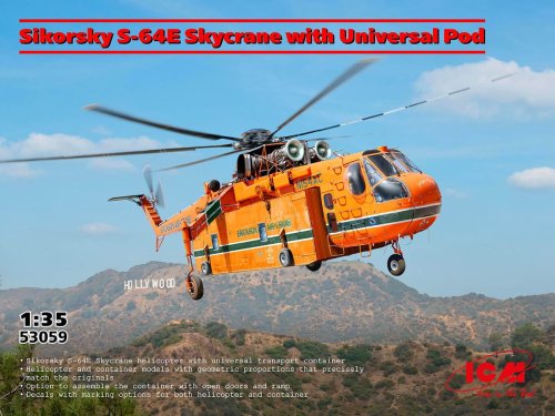 Przejdź do produktu ICM 53059 - 1:35 Sikorsky S-64E Skycrane with Universal Pod