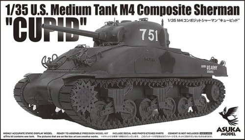 Przejdź do produktu Asuka 35051 - 1:35 U.S. Medium Tank M4 Composite Sherman Cupid