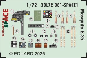 Eduard 3DL72081 - 1:72 Mosquito B.35 Space 3D Decals