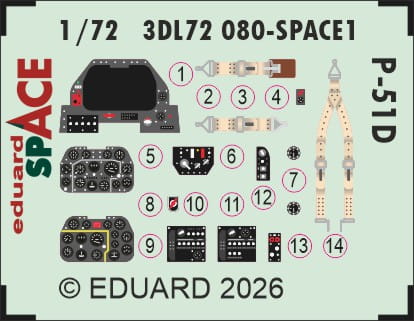 Przejdź do produktu Eduard 3DL72080 - 1:72 P-51D Space 3D Decals
