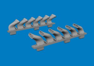 Eduard 672435 - 1:72 Spitfire Mk.V six-stacks exhaust fishtail Print 3D