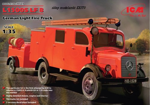 Przejdź do produktu ICM 35527 - 1:35 Mercedes L1500S LF 8 - WWII German Light Fire Truck