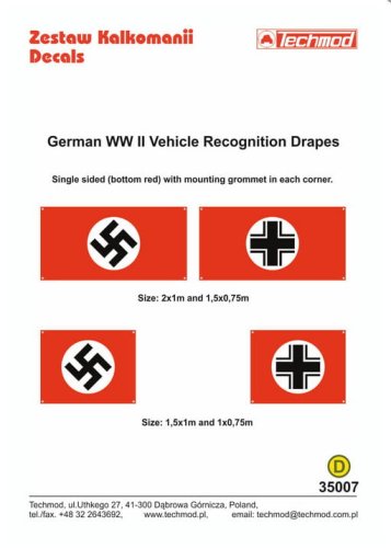 Przejdź do produktu Techmod 35007 - 1:35 German WWII Vehicle Recognition Drapes
