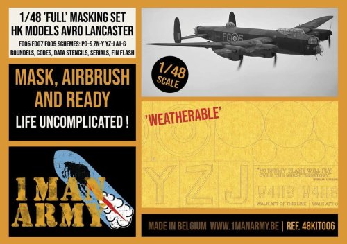 Przejdź do produktu 1 Man Army 48KIT006 - 1:48 Avro Lancaster Full Masking Set - HK Models
