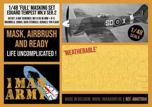 Przejdź do produktu 1 Man Army 48KIT004 - 1:48 Tempest Mk.V Ser.2 Full Masking Set - Eduard