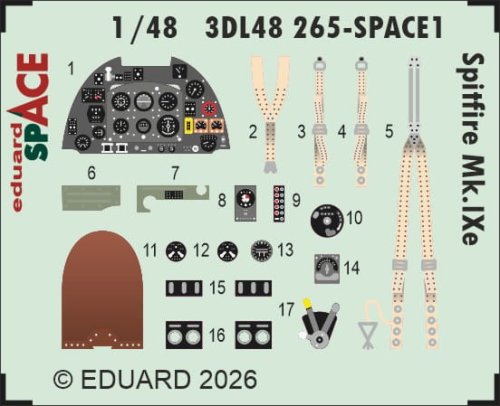 Przejdź do produktu Eduard 3DL48265 - 1:48 Spitfire Mk.IXe Space 3D Decals