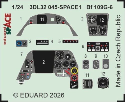 Przejdź do produktu Eduard 3DL32045 - 1:24 Bf 109G-6 Space 3D Decals