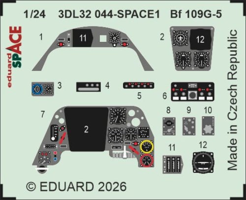 Przejdź do produktu Eduard 3DL32044 - 1:24 Bf 109G-5 Space 3D Decals