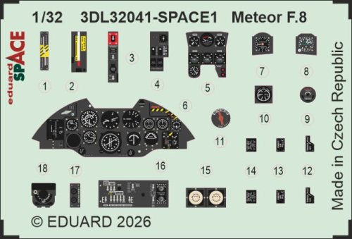 Przejdź do produktu Eduard 3DL32041 - 1:32 Meteor F.8 Space 3D Decals