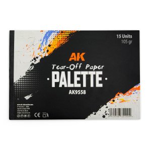 AK Interactive 9558 - Jednorazowe papierowe palety do malowania 15 arkuszy