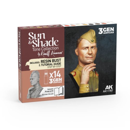 Przejdź do produktu AK Interactive 11787 - Zestaw farb wraz z popiersiem Sun & Shade Tone Collection By Kirill Kanaev