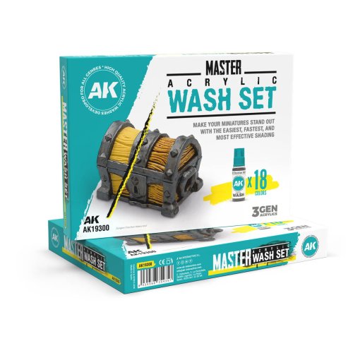 Przejdź do produktu AK Interactive 19300 - Zestaw washy akrylowych Master Set Full Range 18 Colors