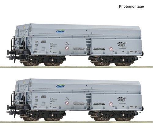 Przejdź do produktu Przedsprzedaż Roco 6600328 H0 - Zestaw 2 wagonów samowyładowczych typu Fals, CEMET, ep.V
