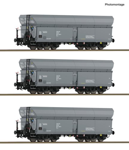 Przejdź do produktu Przedsprzedaż Roco 6600324 H0 - Zestaw 3 wagonów towarowych samowyładowczych typu Wap, PKP, ep.IV