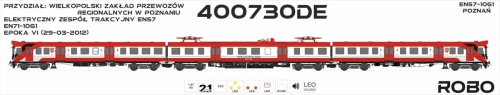 Przejdź do produktu Przedsprzedaż Robo 400730DE H0 - Elektryczny zespół trakcyjny EN57-1061 Wielkopolska, ep.VI, DCC z dźwiękiem