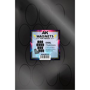 AK Interactive MAGNET018 - Magnesy do podstawek owalne 75 X 42 mm - 14 szt