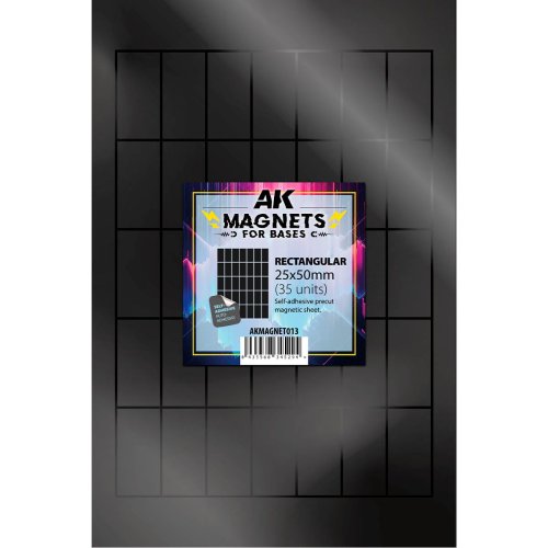 Przejdź do produktu AK Interactive MAGNET013 - Magnesy do podstawek prostokątne 25 X 50 mm - 35 szt