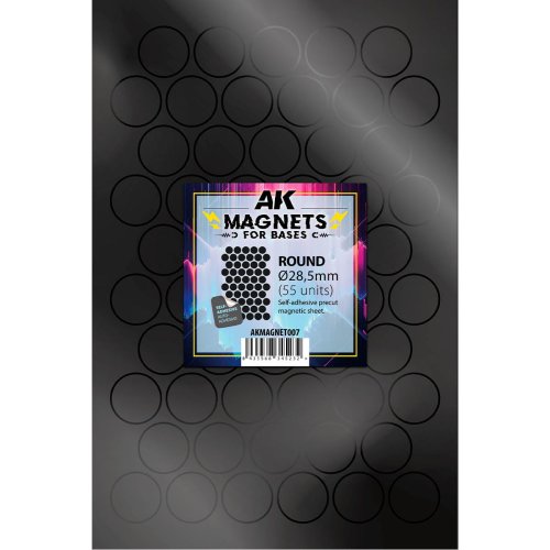 Przejdź do produktu AK Interactive MAGNET007 - Magnesy do podstawek okrągłe  28,5 mm - 55 szt