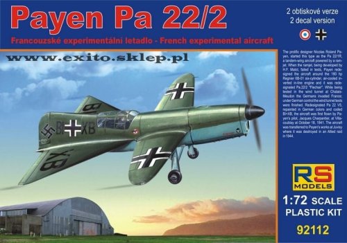 Przejdź do produktu RS MODELS 92112 - 1:72 Payen Pa 22/2