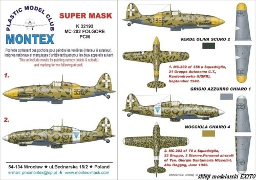 Przejdź do produktu MONTEX K32193 - 1:32 Macchi MC-202 Folgore