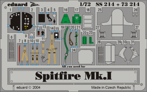Przejdź do produktu EDUARD SS214 - 1:72 Spitfire Mk.I