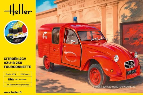 Przejdź do produktu Heller 58701 - 1:24 Citroen 2CV AZU-B 250 Fourgonnette model z farbami