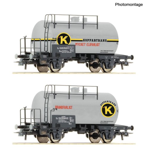 Przejdź do produktu Przedsprzedaż Roco 6600302 H0 - Zestaw 2 wagonów cystern Deutz, Koppartrans, SJ, ep.III-IV