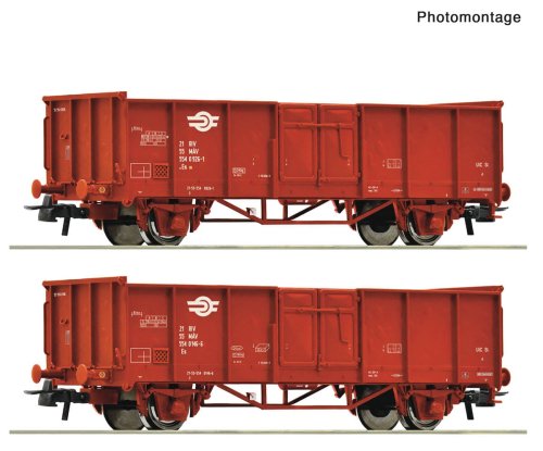 Przejdź do produktu Przedsprzedaż Roco 6600301 H0 - Zestaw 2 wagonów towarowych otwartych typu Es, MAV, ep.V