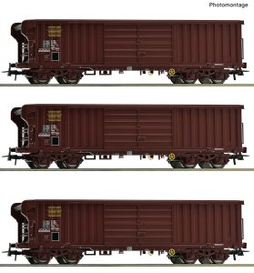 Przedsprzedaż Roco 6600285 H0 - Zestaw 3 wagonów towarowych z odsuwanym dachem typu Taems, SNCF, ep.IV