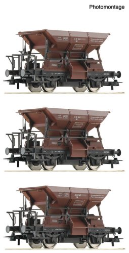 Przejdź do produktu Przedsprzedaż Roco 6600269 H0 - Zestaw 3 wagonów towarowych typu Talbot, DB, ep.IV