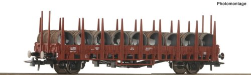 Przejdź do produktu Przedsprzedaż Roco 6600268 H0 - Wagon towarowy platforma z kłonicami typu Kbms 440 z ładunkiem, DB, ep.IV